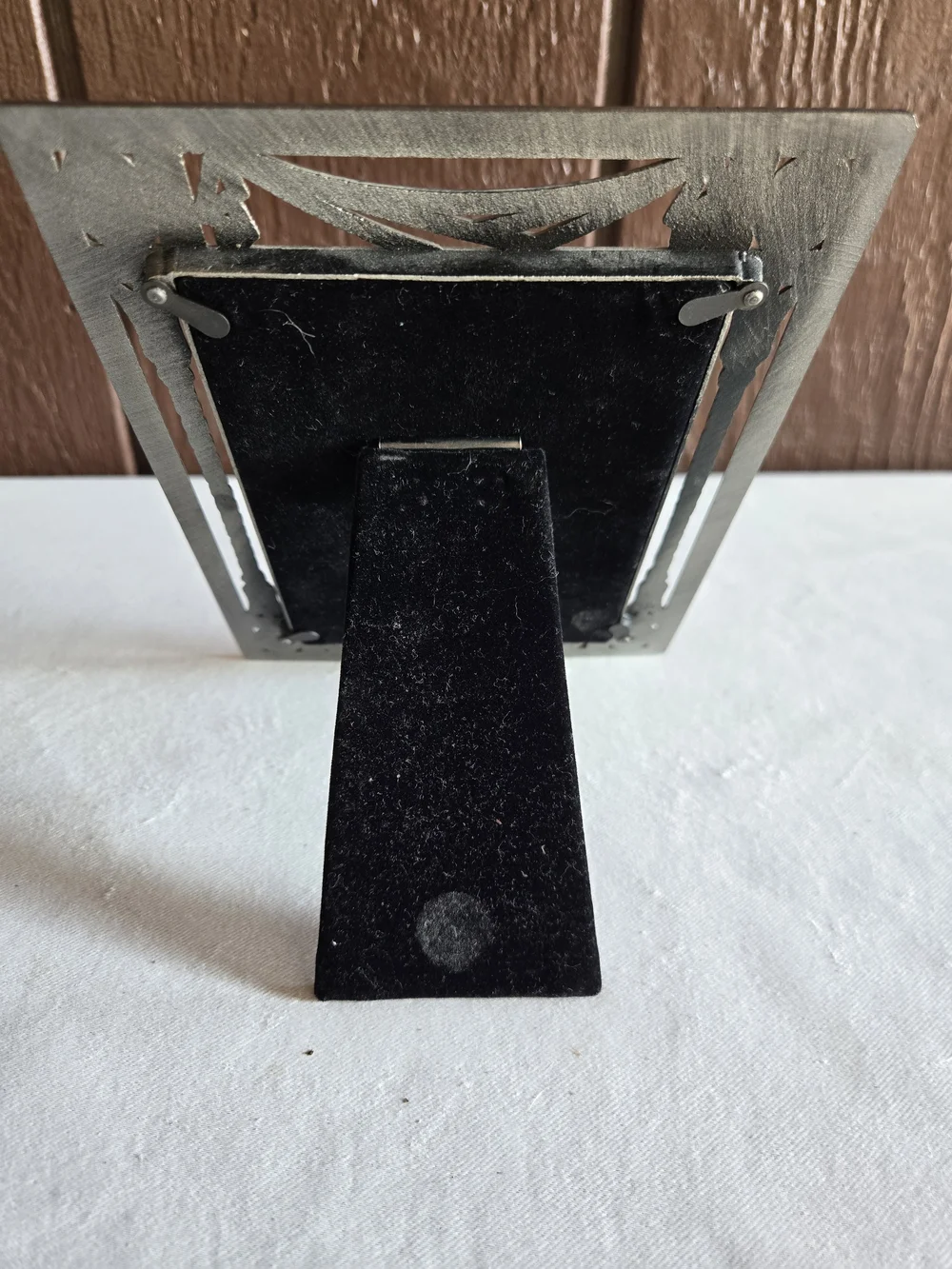 Elegant Geometric Empire Inspired Silver Decorative Picture Frame